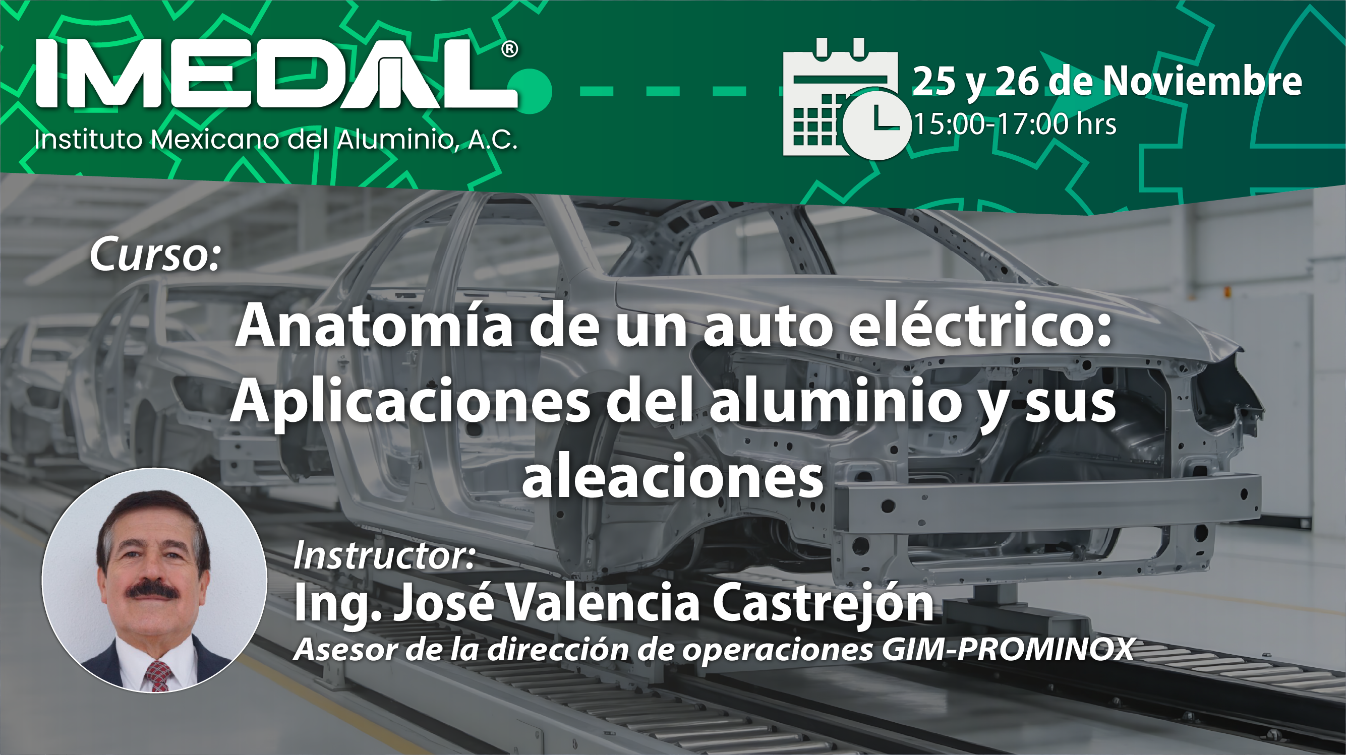 Cursos: Anatomía de un auto eléctrico: Aplicaciones del aluminio y sus aleaciones 